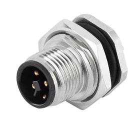 M12 Panel Mount Receptacle 4P Male PCB Connector T Code,M16 M12 Panel Mount Receptacle 4P Male PCB Connector T Code,M16