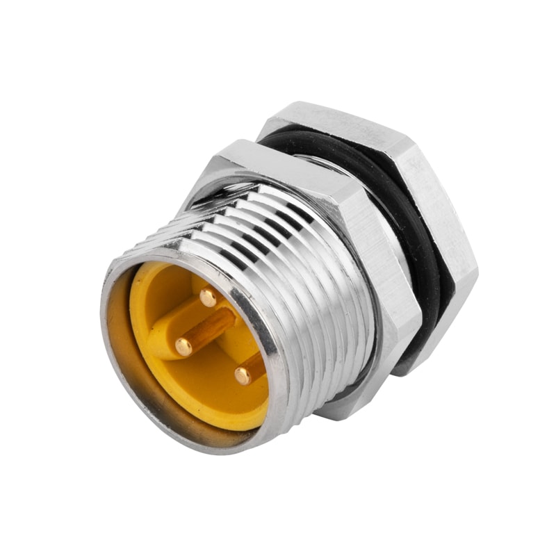 Automation 7/8 Inch Connector 3Pin Male Panel Rear Mount Receptacle PCB Connector