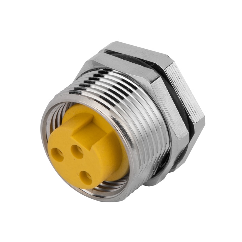 Automation 7/8 Inch Connector 3Pin Female Panel Rear Mount Receptacle PCB Connector