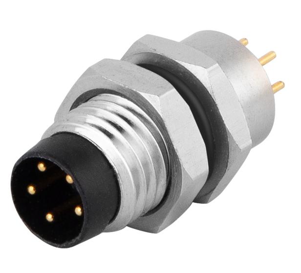 M8 Device Receptacle Panel Rear Mount 4Pin Male PCB Connector
