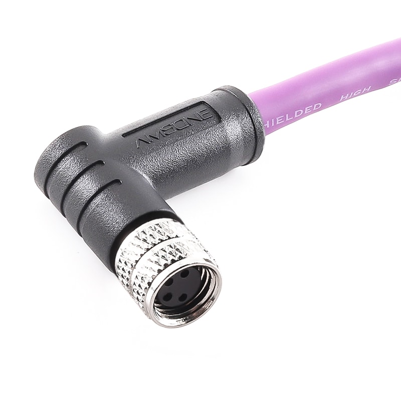 M8 Sensor Connector Overmold Right Angled M8 4P Female Cable IP67
