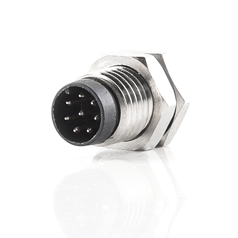 M8 Device Connector Panel Rear Mount M8 6P Male Receptacle