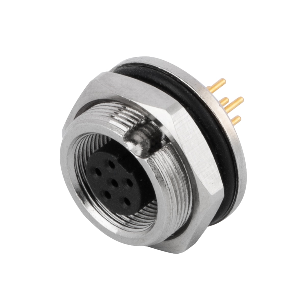 M9 Connector Receptacle Panel Rear Mount Female 5Pole PCB Dip-solder