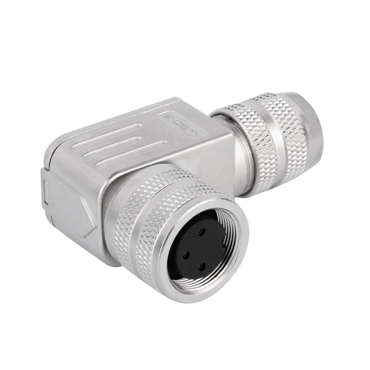 M16 cable connector, female, contacts:7, field assembly type, solder connection, right angled, IP67,UL certified