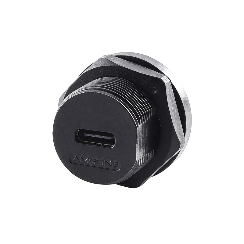 Type C Socket Connector Type-C Female Thread Panel Rear Mount 