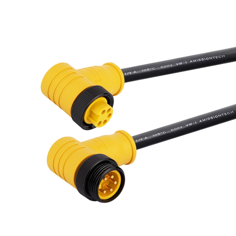 Power Control Cable 5Pin Angled Male/Female Pre-molded 7/8