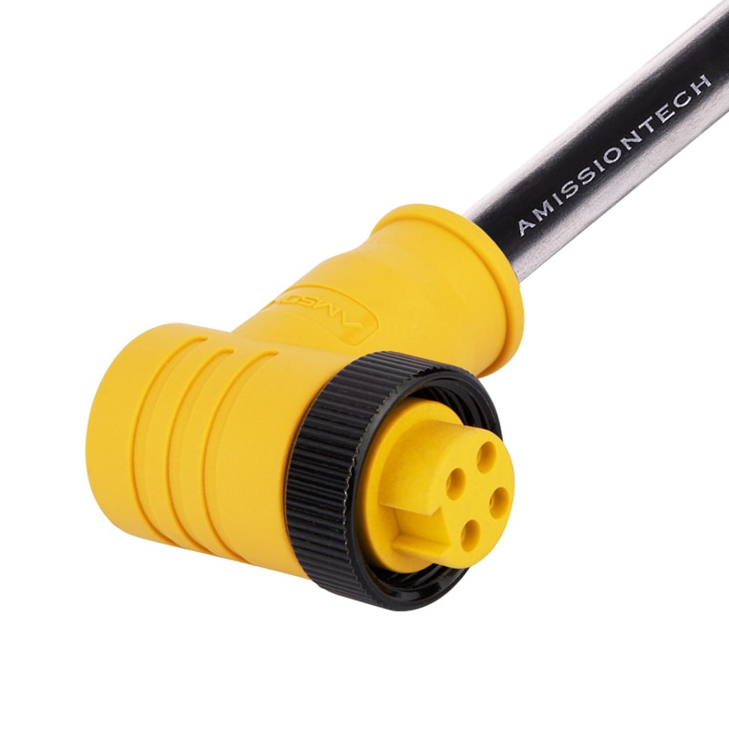 Automation 7/8“-16UNF Mini Change 4Pin Female Connector Right Angled Cable