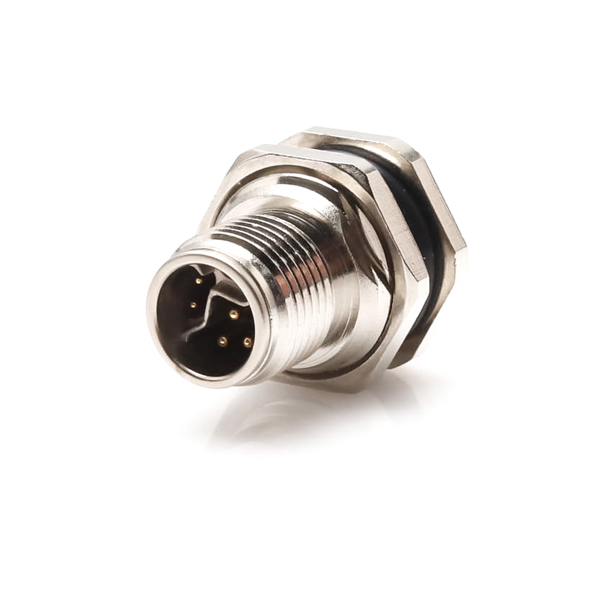 M12 Hybrid Connector,Y Code,Male,Panel Mount Receptacle,M12 Device Connector