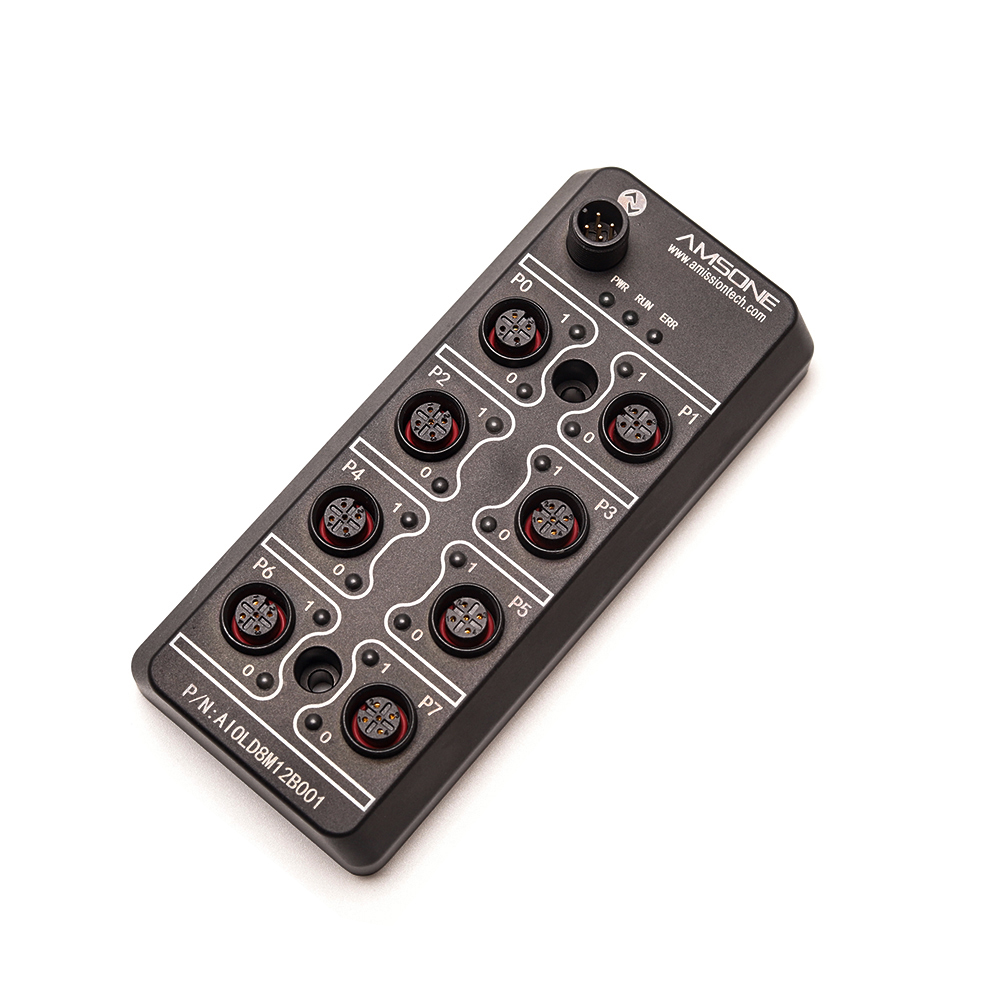 AMSONE IO-Link HUB BLACK METAL SHELL AIOLD8M12B001